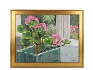 Carol Horgan Lesher "Geraniums by Window"