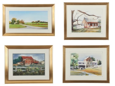 (4) Watercolors by Delaware Artists