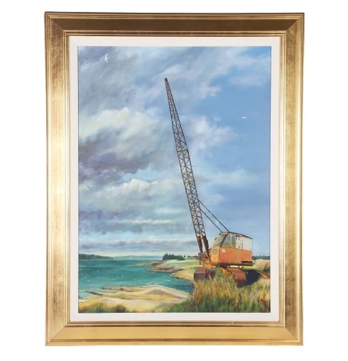 Frederick Kellogg "Maine Landscape with Crane" (1 of 3)