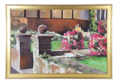 Carol Horgan Lesher "Walkway with Stone Posts"