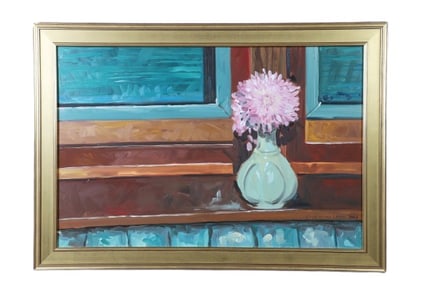 Carol Horgan Lesher "Green Vase on Window Sill"