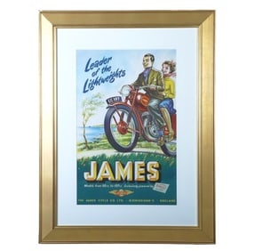 Vintage British James Motorcycle Poster