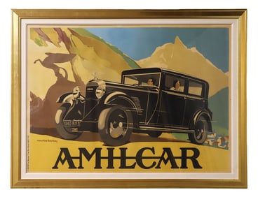 Maurice Barbey Vintage French Amilcar Poster