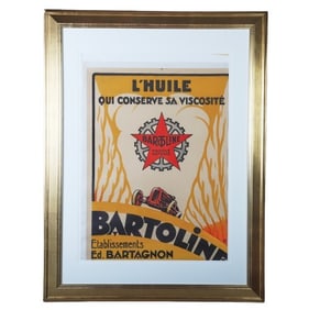 1920s Bartoline Motor Oil Poster