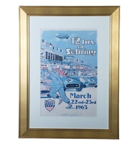 1963 12 Hrs. of Sebring Racing Poster