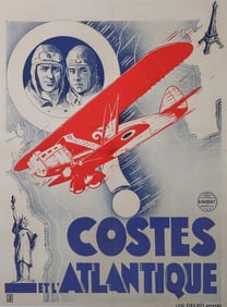 1930s "Costes et l'Atlantique" Movie Poster