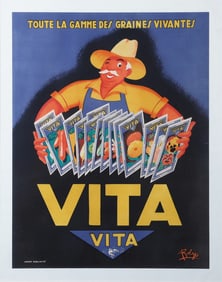 1940s French Advertising Poster Vita Seeds