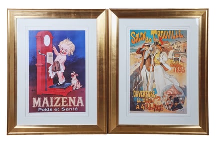 (2) Reproduction French Posters "Salon de Trouville"