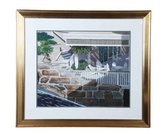 David Dodge Gray "Porch Shadows, Camden ME" (1 of 3)