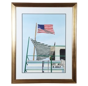 Thomas Newnam "Boat with American Flag"