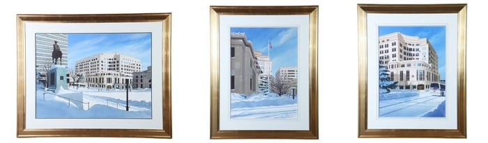 Thomas Newnam (3) Watercolors of Downtown Wilmington DE