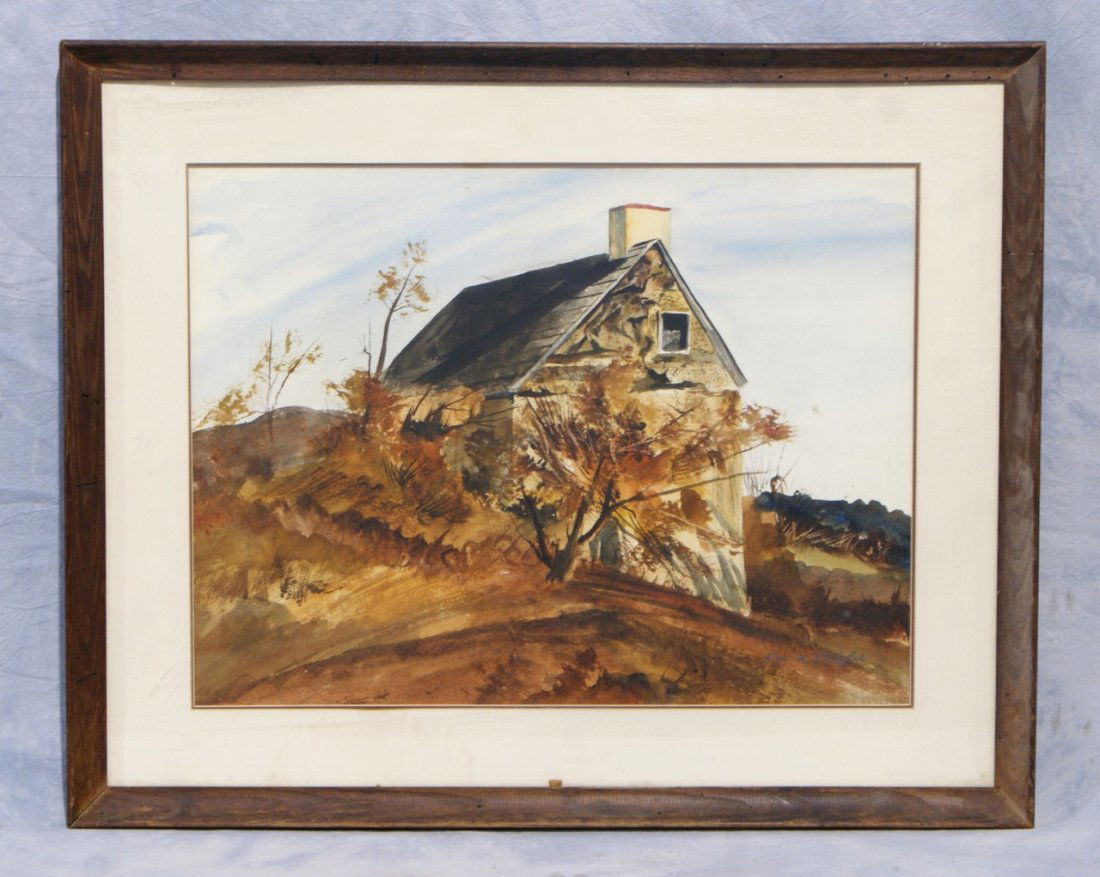Rea Redifer, American, PA, d 2011, w/c, John Chad House: Rea Redifer, American, PA, d 2011, w/c, John Chad House, 1958, studied under Andrew Wyeth, 18" x 24"