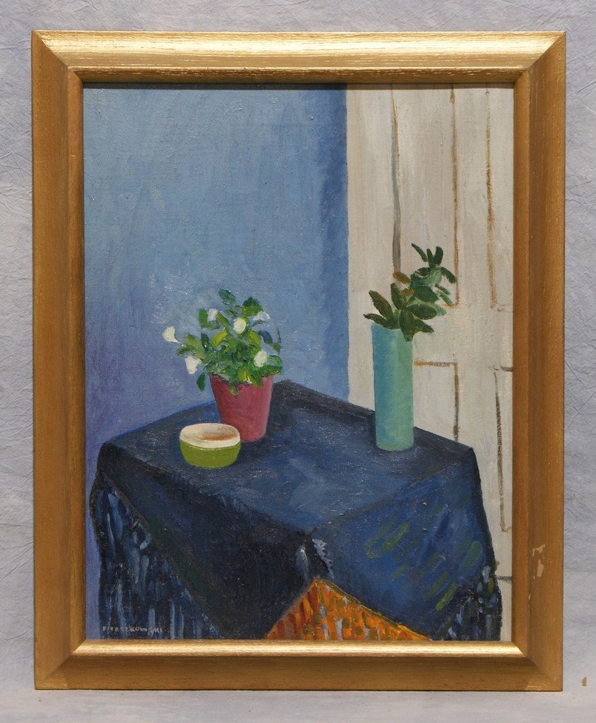 Joseph Fraczkowski, American, DE, student of Frank Scho: Joseph Fraczkowski, American, DE, student of Frank Schoonover, o/c, Still life in Studio, 18"x14"