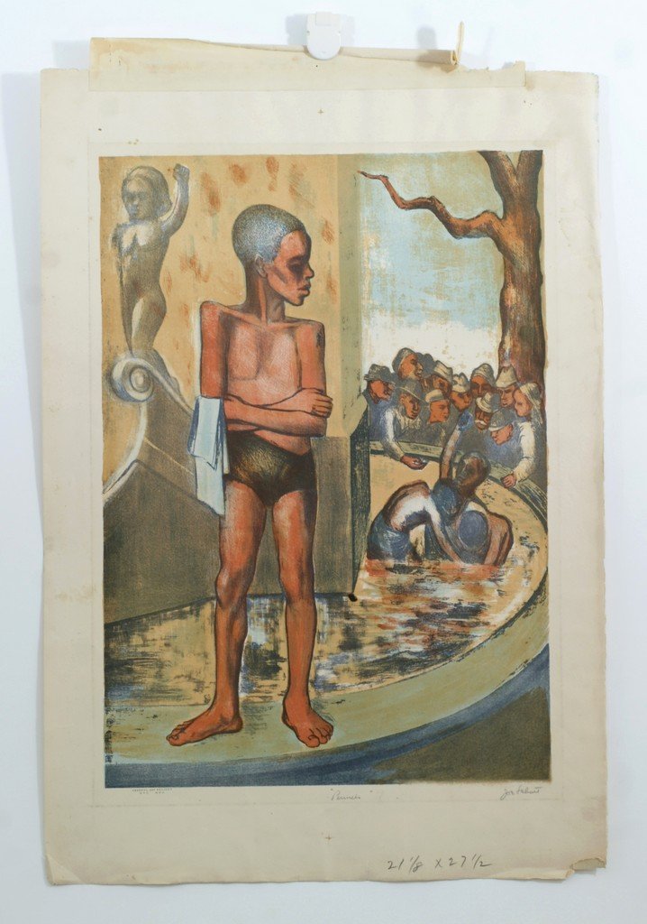 Joseph Leboit, American, 20th c, color lithograph, Penn: Joseph Leboit, American, 20th c, color lithograph, Pennies, unframed, 17 1/2" x 20 1/2"