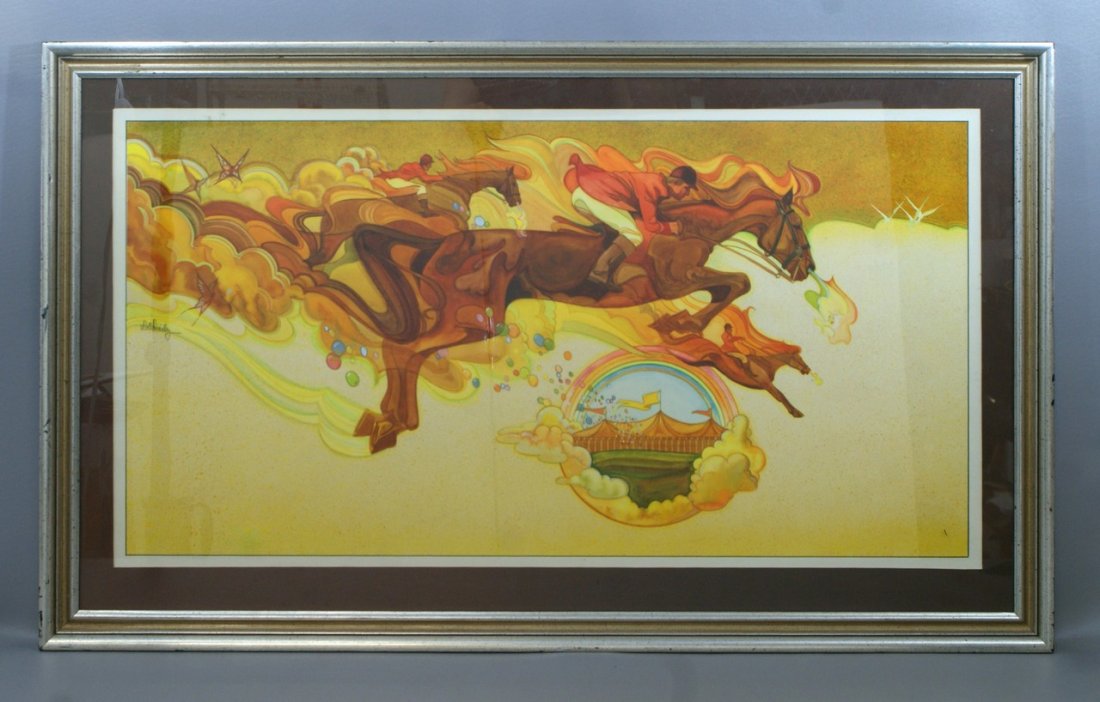 Daily, D A, w/c, "Radnor Hunt Three-Day Event", 1977, s: Daily, D A, w/c, "Radnor Hunt Three-Day Event", 1977, site size 18"x34", Image was used as the first Radnor Hunt Program