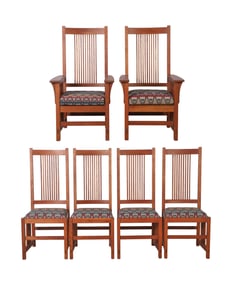 (6) L. & J.G. Stickley Cherry Dining Chairs