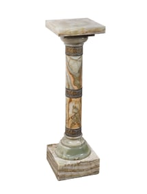Vintage onyx pedestal stand