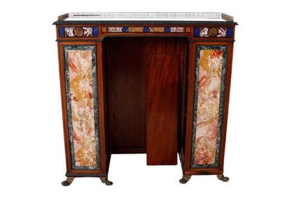 Mahogany Specimen Marble Inlaid Regency Console