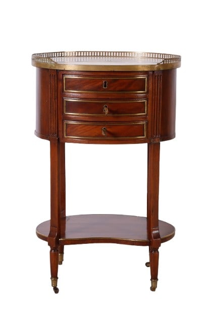 Louis XVI style Kidney Shape Marble Top Side Table (1 of 9)