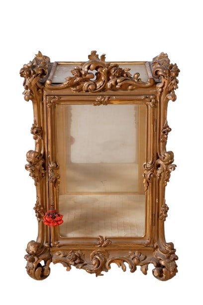 Louis XV Style Giltwood Glass Lined Reliquary Cabinet (1 of 8)