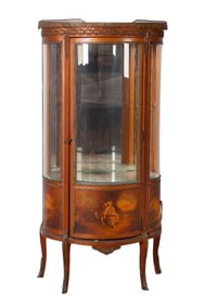 French Style Transfer Decorated Brass Mounted Curio