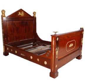 Jacob D.R. Meslee French Empire Mahogany Bed