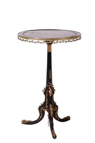 19th C Ebony and Boulle Work Inlaid Tea Table