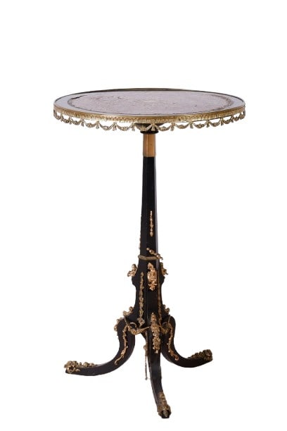 19th C Ebony and Boulle Work Inlaid Tea Table (1 of 9)