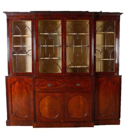 George III Mahogany Breakfront Secretaire