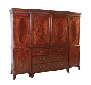 George III Mahogany Compactum Triple Wardrobe