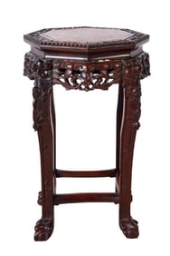 Chinese Pierced and Carved Rosewood Stand