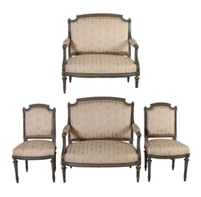 (4) Piece 19th C Louis XVI Style Parlor Suite