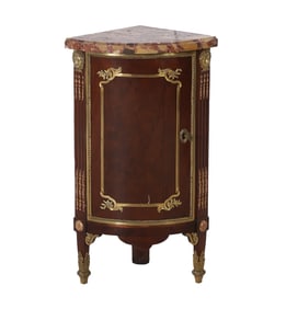Mahogany Marble Top Louis XVI Encoignure