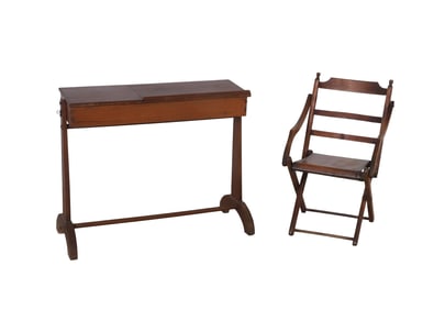 Primitive Campaign Style Desk & Chair