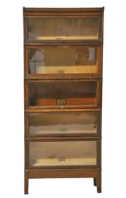 Globe-Wernicke Oak 5-Stack Barrister Bookcase