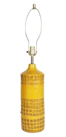 Yellow Glazed Pottery Table Lamp