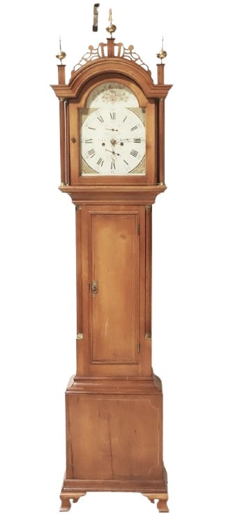Levi & Abel Hutchins NH Cherry Tall Case Clock (1 of 7)