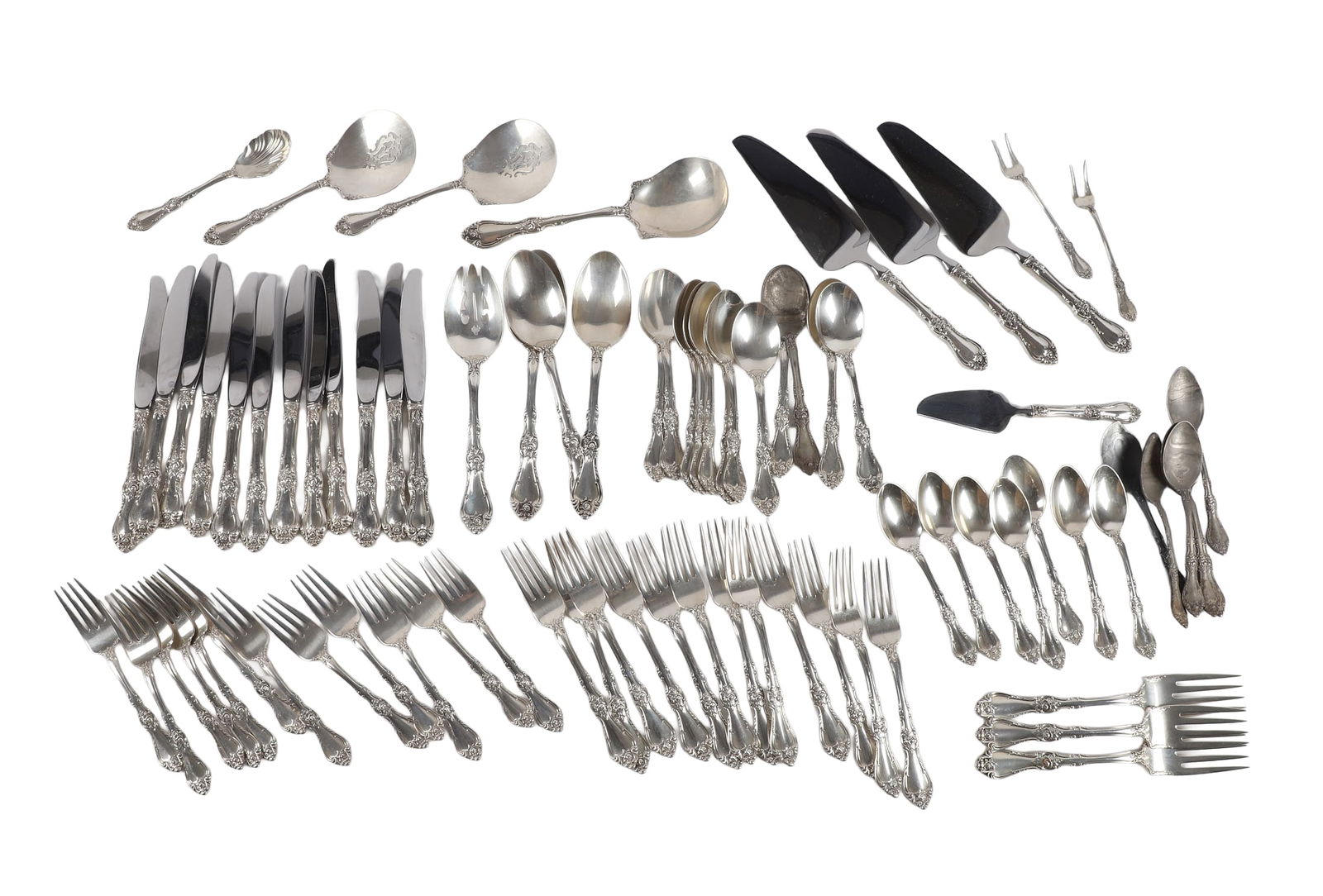 (78) Pieces Wallace Sterling Flatware, 'Royal Rose' (1 of 7)