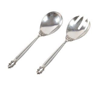Georg Jensen Sterling Serving Set, 'Acorn'
