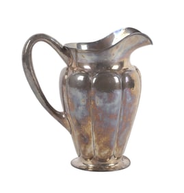 Sterling Hand Beaten Lebolt Lobed Pitcher