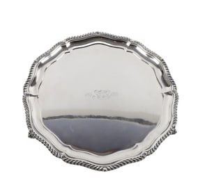 Sheffield Sterling Gadrooned Edge Footed Tray