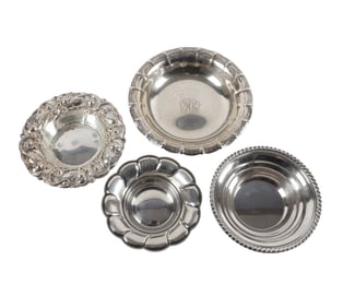 (4) Sterling Silver Patterned Bowls