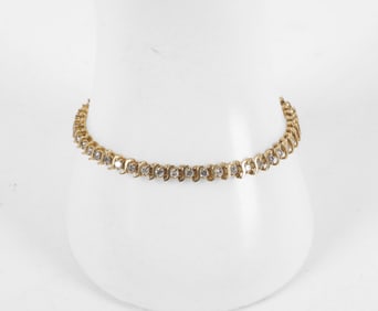 10K Yellow Gold Diamond Tennis Bracelet