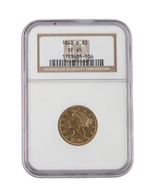 US 1848-D Five Dollar Liberty Head Gold Coin