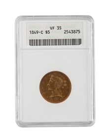 US 1849-C Five Dollar Liberty Head Gold Coin