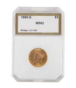 US 1885-S Five Dollar Liberty Head Gold Coin