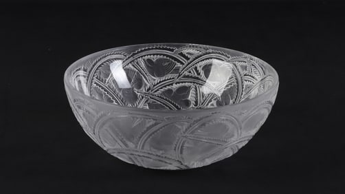 Lalique France Crystal Finches Bowl