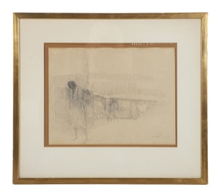 Harold Altman Drawing "Street with Figures"