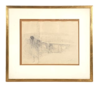 Harold Altman Drawing "Street with Figures"