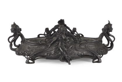 Art Nouveau Figure Decorated Jardiniere